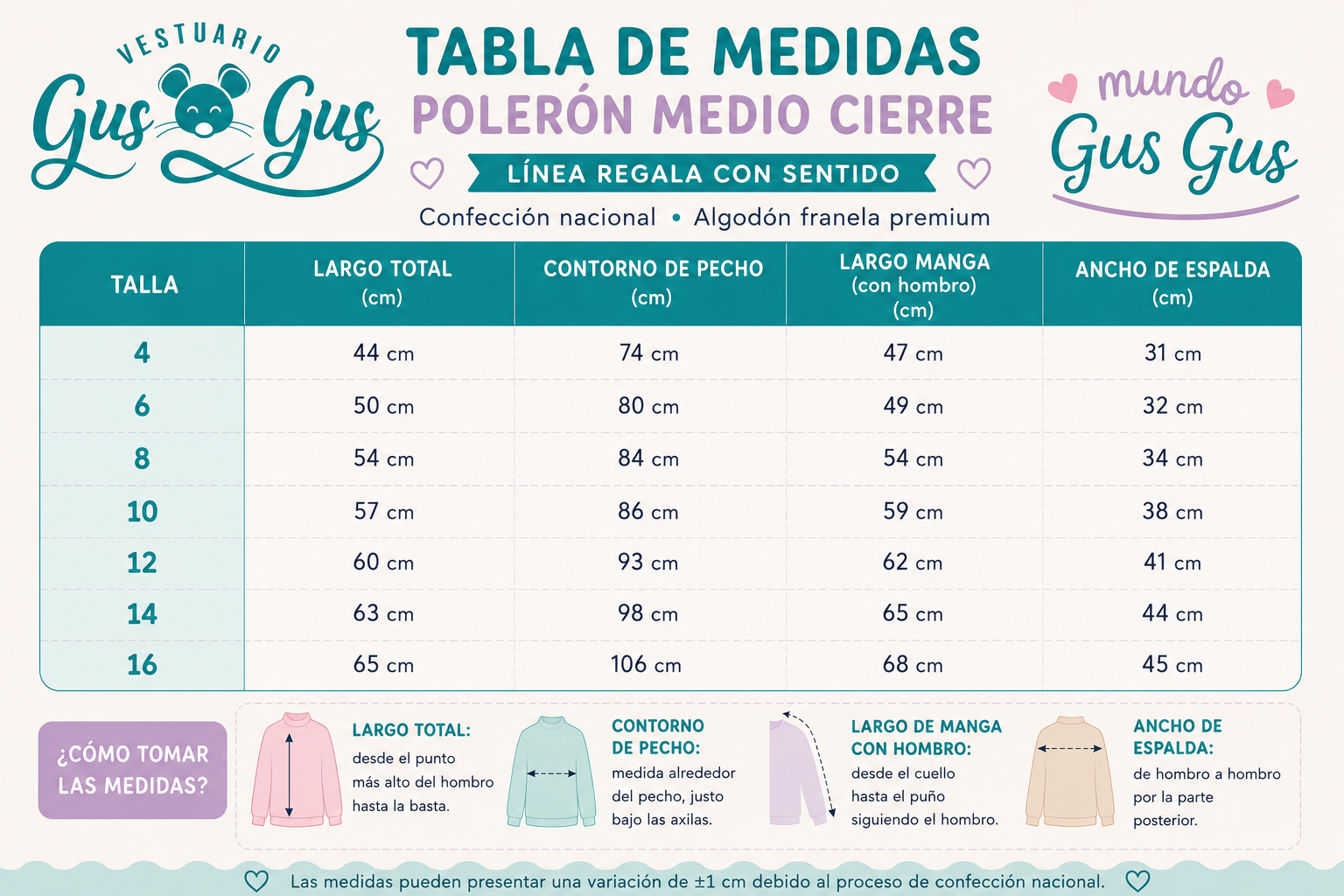 Polerón Medio Cierre Rocío de Primavera
