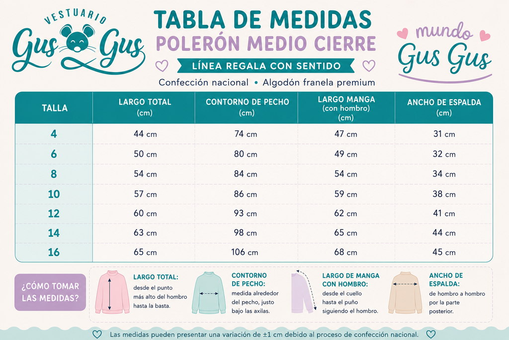 Polerón Medio Cierre Lavanda Encantada